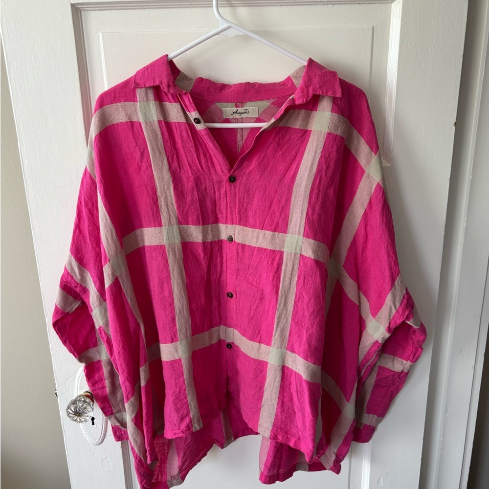 Pink Plaid Button Down Shirt
